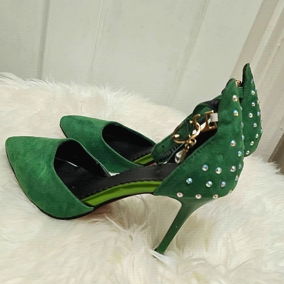 Fashion Pointed Toe Thin High Heels With Adjustable Strap And Rhinestone Sz 39🌴 - Picture 2 of 8